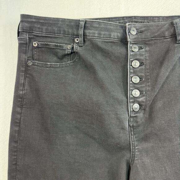 American Eagle Plus 20 Short 20P Jeans Highest Rise Flare Button Fly Stretch - Picture 4 of 16